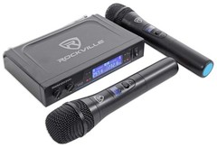 Dual Wireless Handheld Microphone System VHF Digital Display Rockville RWM1203VH