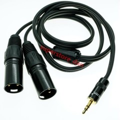 New 1/8″ 3.5mm male Stereo TRS Audio to Dual 2 3 pin XLR male cable Golden