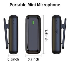 NPTCL Wireless USB Microphone for PC Laptop iPhone 16/15 Android Mini, Black