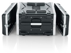 Gator Cases Lightweight Rolling 4U Rack Case: Tow Handle, Wheels, 19.25″ depth