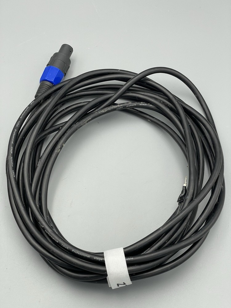SpeakON to RAW 12 GA Indoor Speaker Cable- Various Lengths 10 – 100 ft