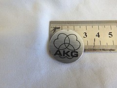 AKG vintage LOGO BADGE *original* round aluminium for Headphone, Microphone Case