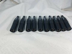 10 (LOT) XLR 3 Pin Male Gold Contacts Microphone Cable Plugs Connector Black