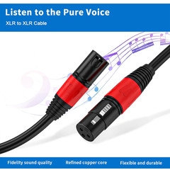 XLR Cable 50Ft 2 Packs – Premium Balanced Microphone Cable with 3-Pin XLR Male t