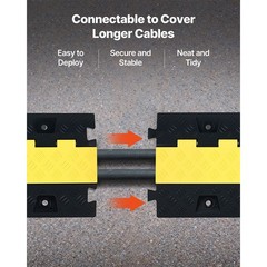 Uimoso 3PCs Cable Protector Ramp 2 Channel 22000 lbs Load Wire Cable Cover Ramp