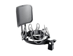 Universal Microphone Shock Mount & Pop Filter for 21-62mm Condenser Mics – Anti-