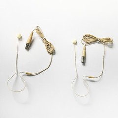 2x Beige Single Earhook Headset mini XLR Microphone 4pin For Shure Wireless-TA4F