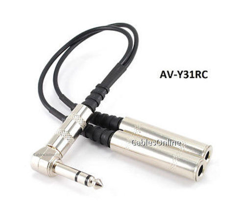 1ft CablesOnline 1/4″ Stereo Male to Dual 1/4″ Female Audio Y-Splitter Cable