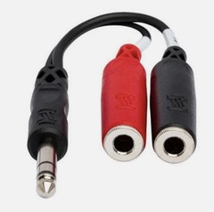 3-pack Hosa YPP-117 Stereo Breakout Cable, 1/4″ TRS to Dual 1/4″ TSF – 6″