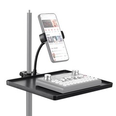 Phone holder Microphone Stand Tray, Clamp-On 27*25cm (10.63*9.84inch), Black