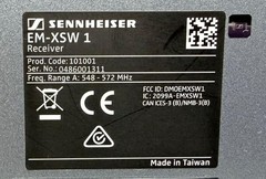 Sennheiser EM-XSW 1 Wireless Receiver With SK-XSW Bodypack Transmitter