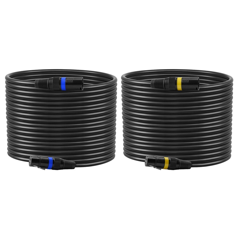 Uimoso 100 ft XLR Cable 2-Pack Balanced 3-Pin Male to Female Microphone Cord