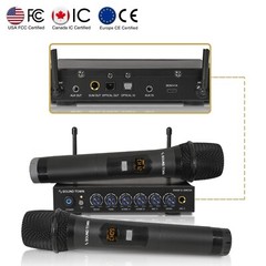 Sound Town Wireless Karaoke Mixer System with 2 Metal Handheld Mics SWM16-2MEGA