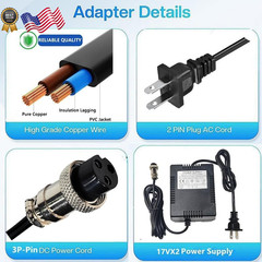 17VAC 1500mA Power Adapter with 3-Pin Connector for Mixing & Yamaha,MG82X,MG10U
