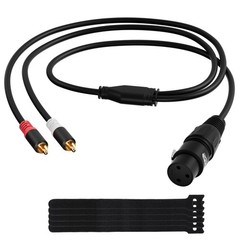 Elecan 3-Pin XLR Female to 2 RCA Male Y Splitter Adapter Cable 4 4 FT, Black
