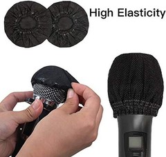 None Branded 200-Piece Disposable Microphone Cover, Black, 3 Inch, KTV Record…