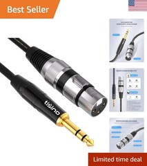 6.6 Feet Balanced XLR to 1/4 TRS Interconnect Cable – Gold Plated & Durable