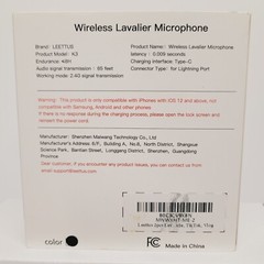 Leettus 2 PCS Lavalier Wireless Microphone For Apple w/ Lighting Connector