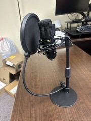 Podcast Microphone Naomi BM-800 With Stand, Pop-Filter, And Windscreen