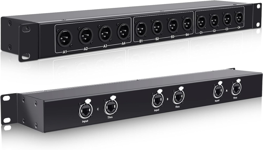 12-Channel XLR Balanced Patchbay Stage Box for Lighting & Studio Use