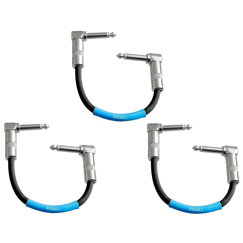 Livewire Advantage Instrument Patch Cable 3pack AngledAngled 6 in. Black