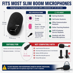 20 Pack Mini Microphone Foam Covers – 2mm Hole Windscreen Pop Filters