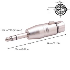 4 Pack 1/4″ TRS to XLR Adapter, Balanced Quarter Inch 6.35mm Male to XLR Male
