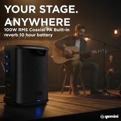 Gemini Sound 100W Portable PA Speaker with Bluetooth, 6.5″ Woofer, 3-Channel…