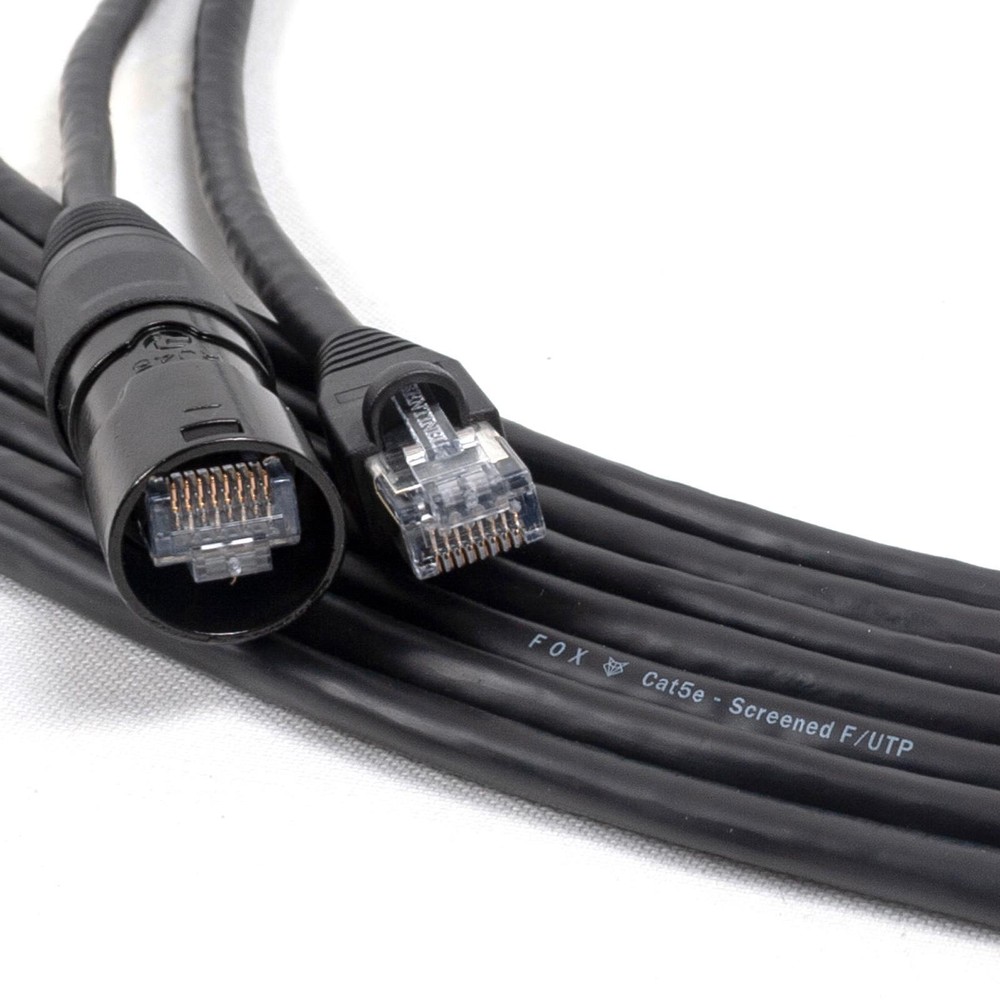 Fox Ethercon to RJ45 Cable. Flexible Cat5e & Cat6 Network Data Lead