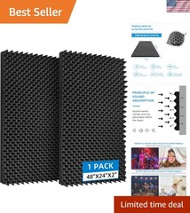1 Pack Sound Proof Foam Panels |48″×24″×2″ Quick-Recovery Soundproof Wall Pan…