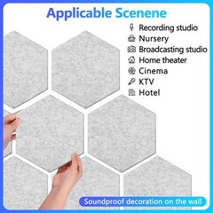 18-Pack Hexagon Acoustic Soundproof Wall Panels – Easy-to-Install, Eco-Friend…