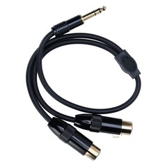 Dual XLR Female To 1/4 Inch 6.35mm Male Stereo Y Splitter Cable 1.6FT PVC D WPMU