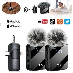 3 in 1 Mini Microphone for iPhone/Android/Camera Wireless Lavalier Microphone