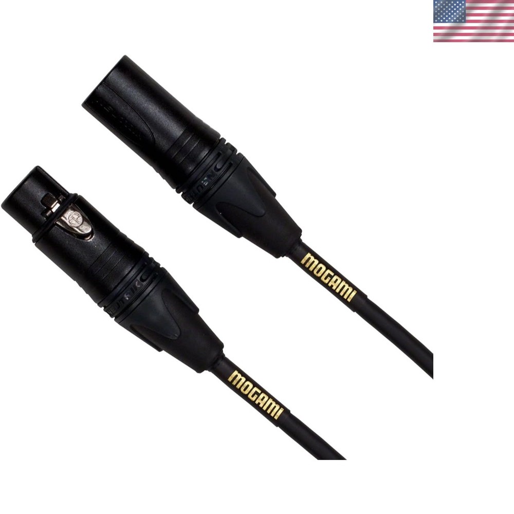 XLR to XLR Quad Conductor Patch Cable 2 feet with Gold Contacts, XLRM-XLRF Co…