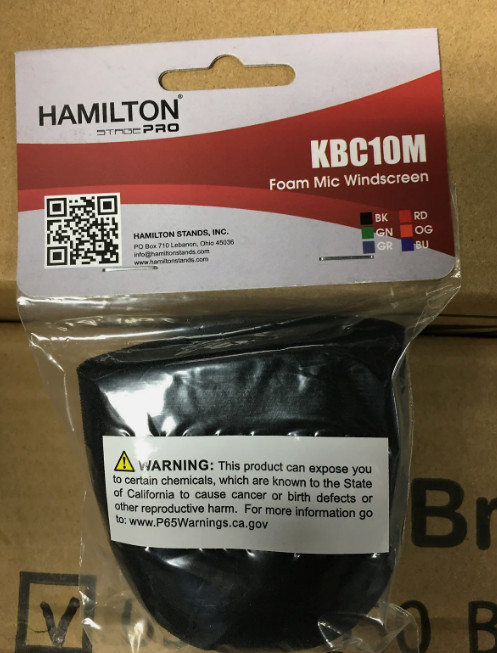 Hamilton KBC10M-BK Black Foam Microphone Windscreen – pack x3 pcs