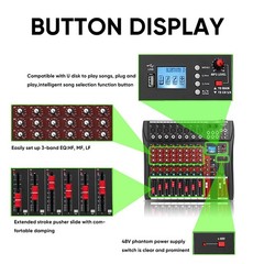 FULUODE Audio Mixer 8 Channel, CT-80S Professional Sound System Mixer Board D…