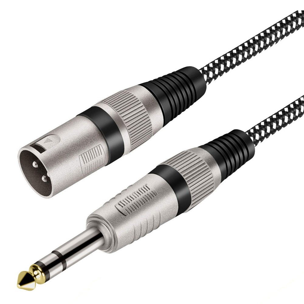XLR Male to 1/4 Inch TRS Cable 20 FT, Nylong Braided XLR 3 Pin Male to Quarte…