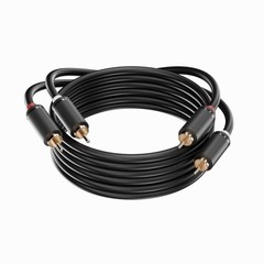 3.5mm Aux to RCA Cable 10FT, 2Pack, Black, 1/8 Male Dual 10 FT, Black