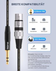 High-Performance 3.3′ XLR Female to 1/4 Inch TRS Cable – Flexible and Durable
