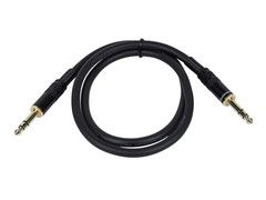 Monoprice 1/4 Inch (TRS) Male to Male Cable Cord 3ft Black 16AWG (Gold Plated)