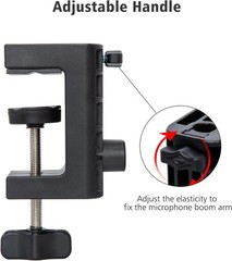 Durable Metal Microphone Desk Clamp with Foam Padding – Perfect for Boom Arms