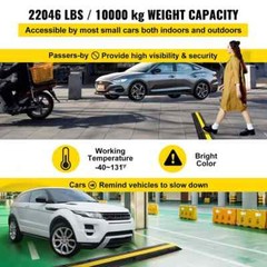 VEVOR 1-Channel Rubber Cable Protector Ramps 22046 lbs. Loading Cable (4-Pieces)