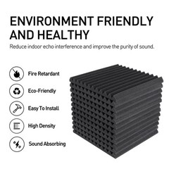 Max 96pcs Acoustic Foam Panel Soundproof Noise Cancelling for Home Office Studio