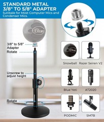 Multifunctional Desktop Microphone Stand, Adjustable Mic Stand Desk with Pop …