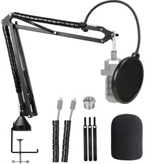 Rode Podmic Stand with Microphone Windscreen and Dual Layered Mic Pop Filter for