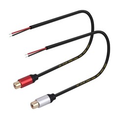 (2 Pack) 1ftSpeaker Wire RCA Female Plug Jack Connector Adapter to Bare Wire…