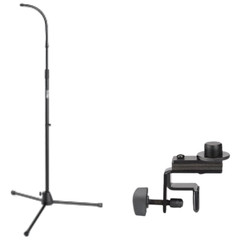 Mic Stand with Flexible Gooseneck + Heavy-Duty Drum Rim Microphone Clip