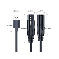 USB to XLR Mic Cable – High-Quality for PCs, Laptops & Mixers (Stereo Recording)