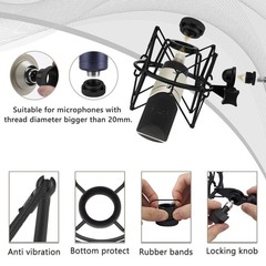 Geekria Shock Mount Mic Holder for Sennheiser MK4, MK8, TLM49, TLM103-MT, TLM107