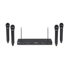 Samson SWS412HH-E Stage 412 Quad Vocal VHF Wireless System (4) Q6 Dynamic Mics